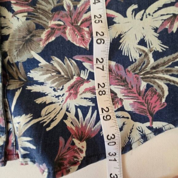 Intro Womens Floral Long Sleeve Snap Front Tunic Blouse Blue Pink Size Small - Picture 9 of 12